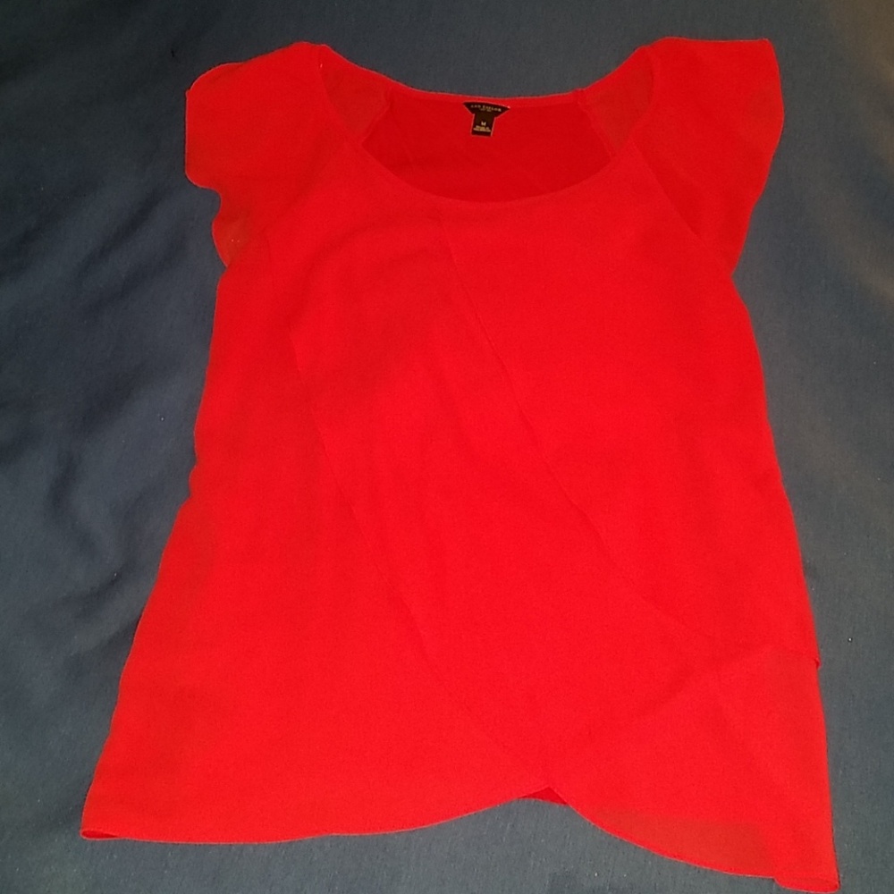 Red/orange layered blouse